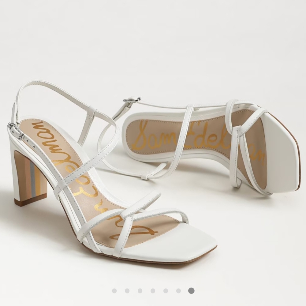 Sam Edelman White Strappy Heeled Sandals